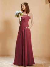 A-Line Pleated Chiffon Floor-Length Dress Cinnamon Rose