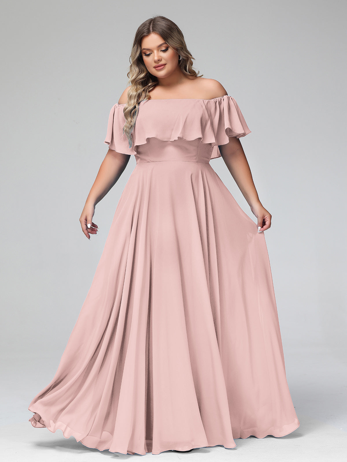 Plus size dusty 2024 rose evening dress