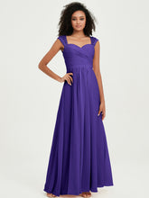 Chiffon Bridesmaid Dresses with Lace Cap Sleeves Regency
