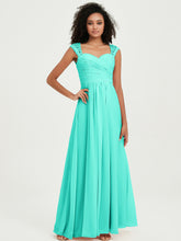 Chiffon Bridesmaid Dresses with Lace Cap Sleeves Spa