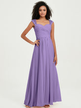 Chiffon Bridesmaid Dresses with Lace Cap Sleeves Tahiti