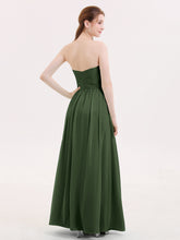 Maxi Chiffon Bridesmaid Dresses with Sweethart Olive Green