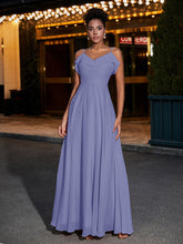 Spaghetti Strap V-neck Chiffon Dresses Periwinkle