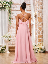 Elegant Short Front Long Back Chiffon Dresses Dusty Rose