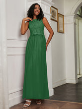 A-Line Jewel Neckline Tulle Dress Emerald
