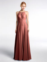 Keyhole Halter Neck Circle Skirt Maxi Dress Terracotta