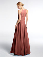 Keyhole Halter Neck Circle Skirt Maxi Dress Terracotta