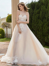 Sweetheart Tulle Wedding Dress with Sequins Champagne