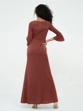 Mermaid Jersey Trumpet Sleeves Dresses Terracotta