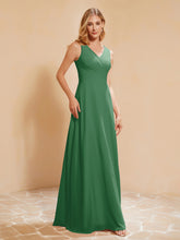 Empire Sleeveless Bridesmaid Gown with Bowknot Emerald