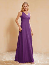 Empire Sleeveless Bridesmaid Gown with Bowknot Grape