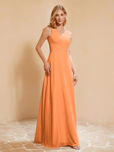 Empire Sleeveless Bridesmaid Gown with Bowknot Orange
