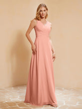 Empire Sleeveless Bridesmaid Gown with Bowknot Papaya