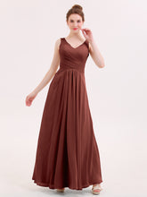 Full Length Chiffon Bridesmaid Dresses Terracotta
