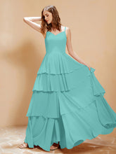 Boho Long Chiffon Gown with Ruffles Spa