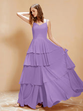 Boho Long Chiffon Gown with Ruffles Tahiti