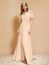 Half Sleeves Long Gown with Slit Peach