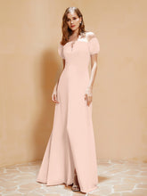 Half Sleeves Long Gown with Slit Pearl Pink