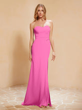 Strapless Long Sheath Chiffon Gown with Slit Azalea