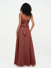 Spaghetti Straps Long Chiffon Dresses Terracotta