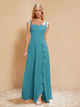 Sleeveless Bridesmaid Gown with Ruffles Jade