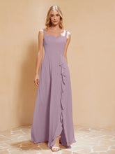 Sleeveless Bridesmaid Gown with Ruffles Vintage Mauve