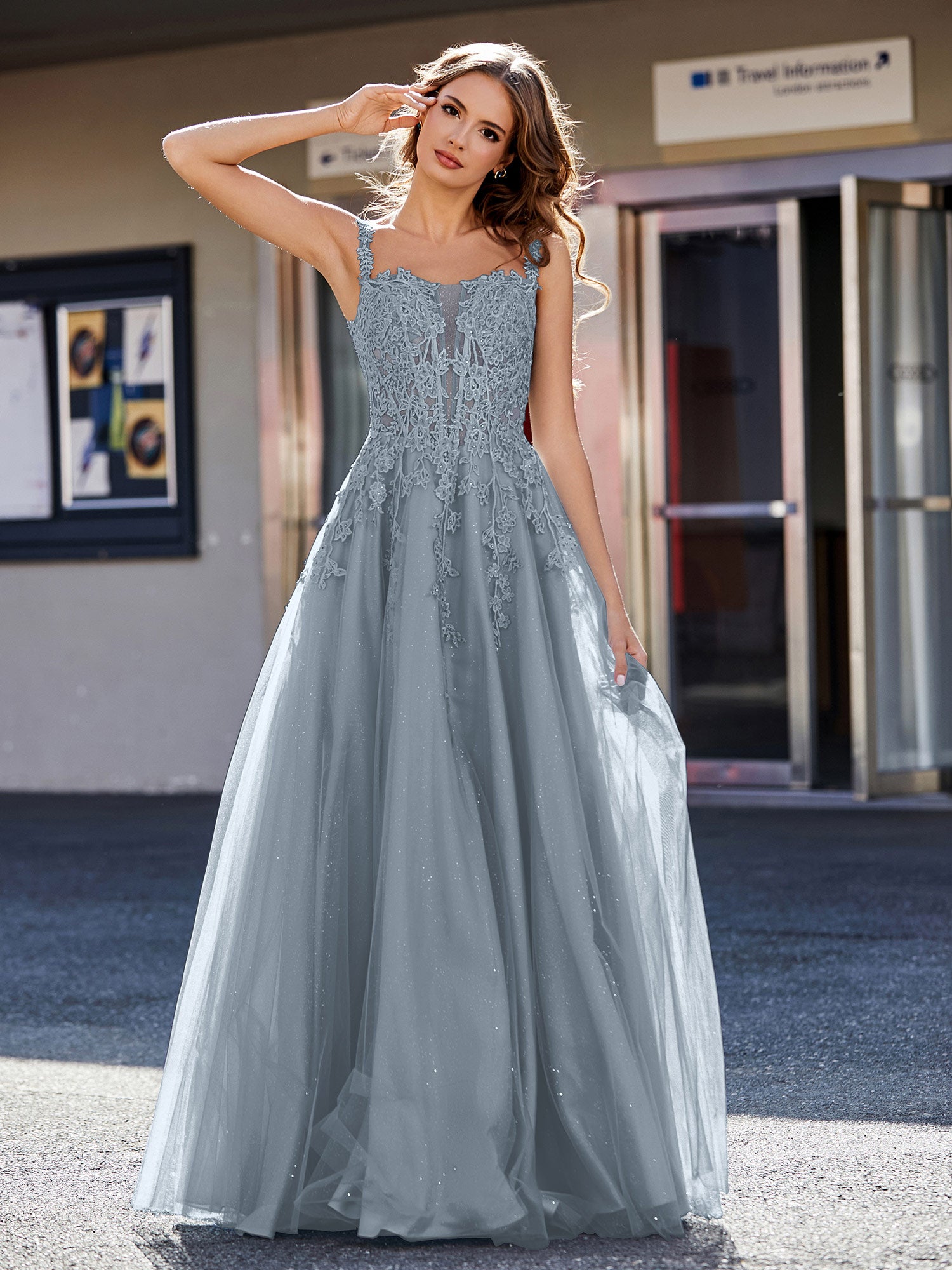 blue prom dresses Queendancer Women Sparkly Royal Beaded Long Lace-Up Back Size:custom made rushed order Mint-Green CROCHET DRESS WITH GEM