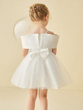Cap Sleeve Flower Girl Short Dress with Bow