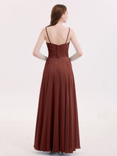 Long Chiffon Spaghetti Strap Dresses Terracotta