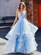 Princess V-Neck Asymmetrical Tulle Prom Dresses Lilac