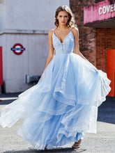 Princess V-Neck Asymmetrical Tulle Prom Dresses Lilac