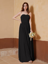 Strapless Chiffon Full Length Dresses Black