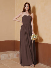 Strapless Chiffon Full Length Dresses Chocolate