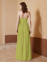 Strapless Chiffon Full Length Dresses Clover