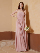 Strapless Chiffon Full Length Dresses Dusty Rose