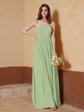 Strapless Chiffon Full Length Dresses Dusty Sage