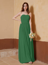 Strapless Chiffon Full Length Dresses Emerald