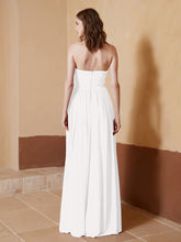 Strapless Chiffon Full Length Dresses Ivory