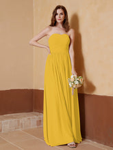 Strapless Chiffon Full Length Dresses Marigold