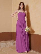 Strapless Chiffon Full Length Dresses Orchid