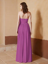 Strapless Chiffon Full Length Dresses Orchid
