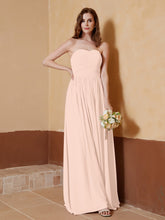 Strapless Chiffon Full Length Dresses Pearl Pink
