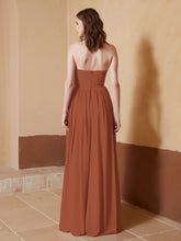 Strapless Chiffon Full Length Dresses Rust