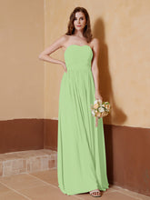 Strapless Chiffon Full Length Dresses Sage