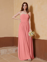 Strapless Chiffon Full Length Dresses Sunset