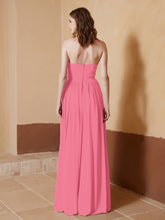 Strapless Chiffon Full Length Dresses Watermelon
