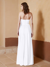 Strapless Chiffon Full Length Dresses White