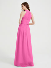 High Neck Full Length Dress with Slit Azalea
