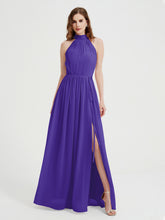 High Neck Full Length Dress with Slit Regency