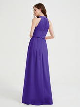 High Neck Full Length Dress with Slit Regency